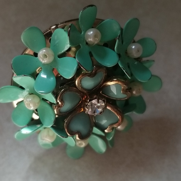 Sea Green Jewelry Set Ring Bracelet - Picture 6 of 6